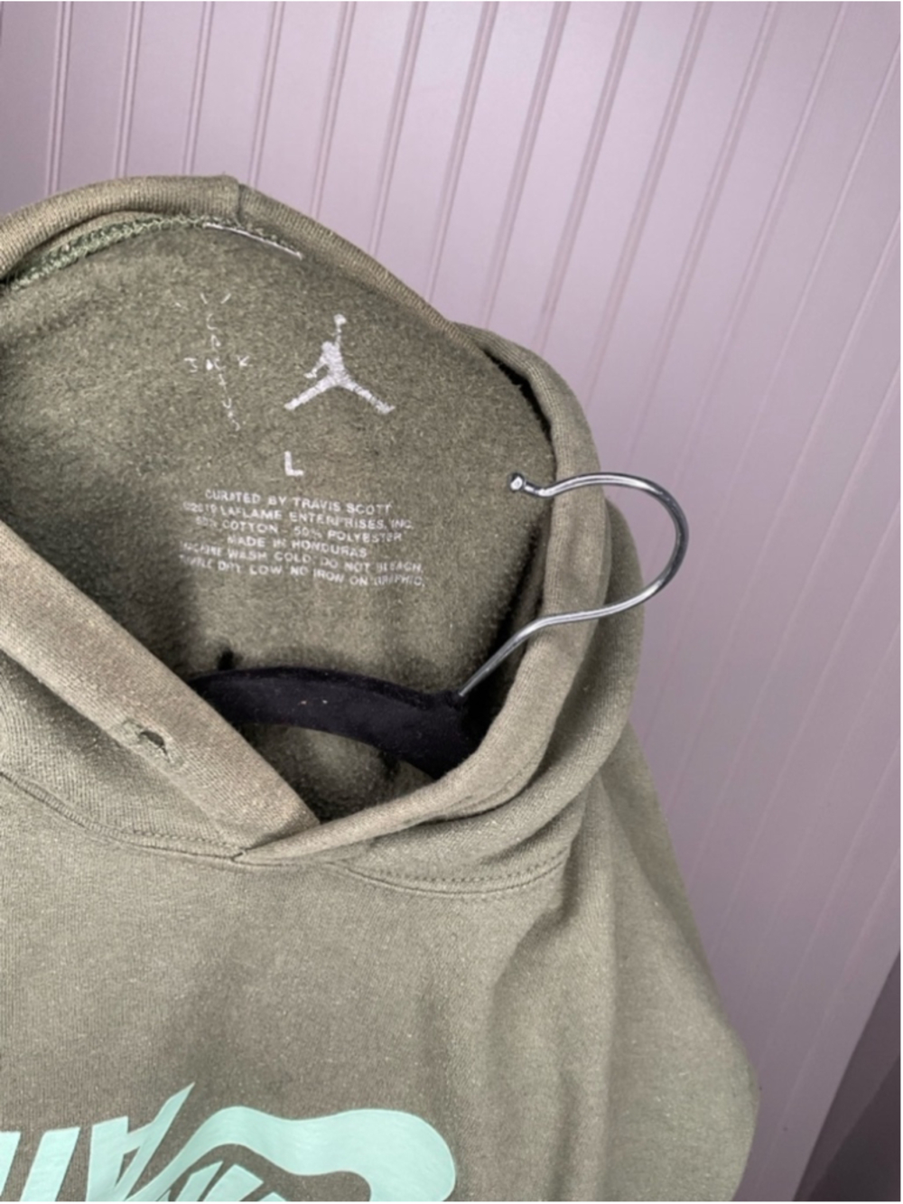 Men's Nike Travis Scott Air Jordan Hoodie Green Size L - Picture 6 of 6